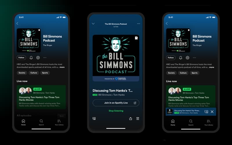 Spotify streaming app preview