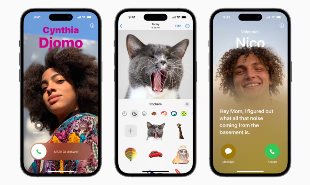 Contact posters video messages and live voicemail