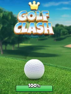 Golf Clash mobile game splash screen.