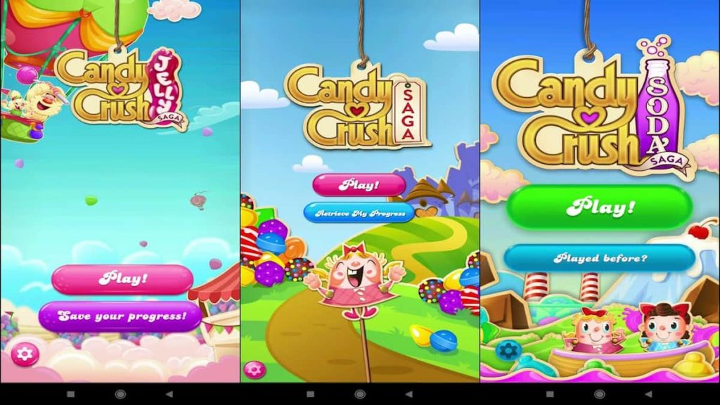 Candy Crush Saga mobile app preview.