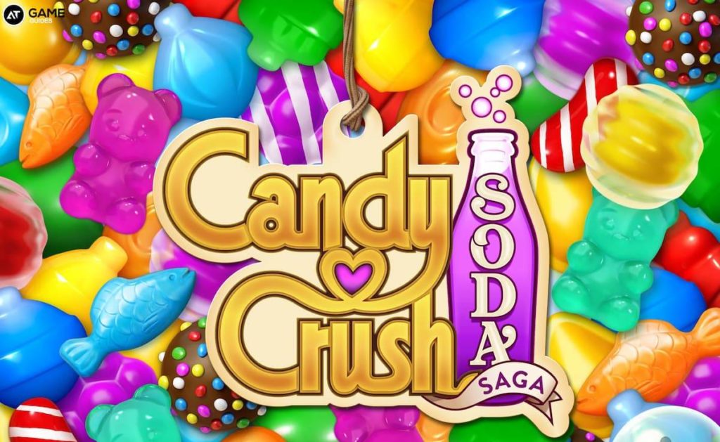 Candy Crush Soda Saga game poster.