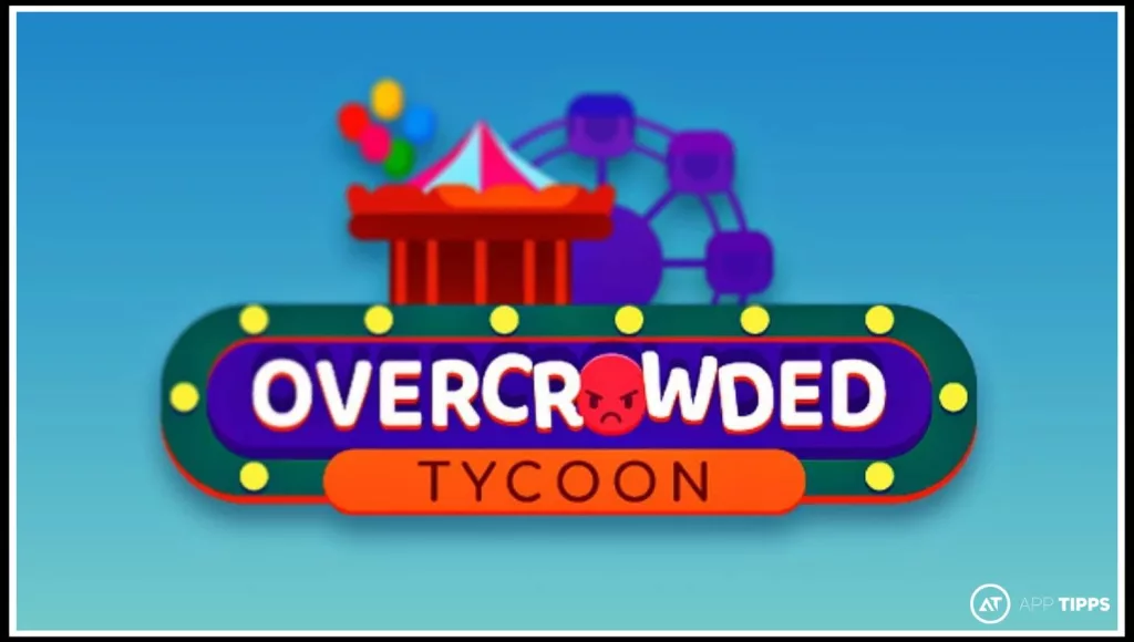 Overcrowded: Tycoon game cover with a carousel and a Ferris wheel.