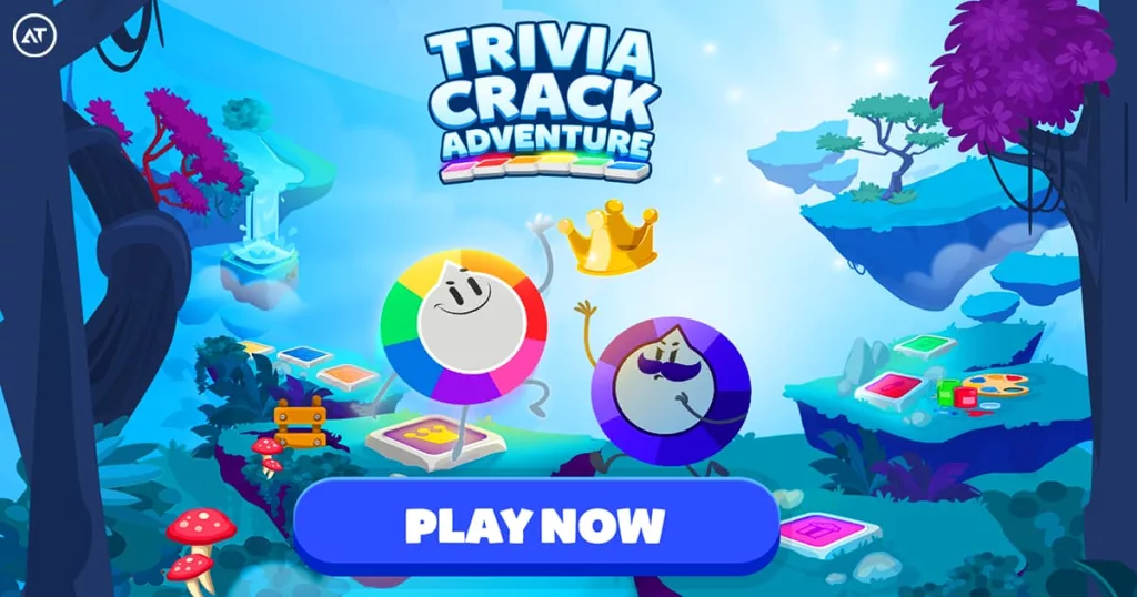 Trivia Crack Adventure splash screen on mobile.